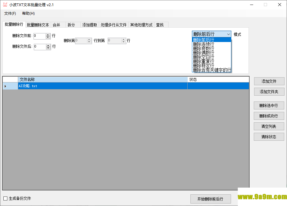 小波TxT文本批量处理
