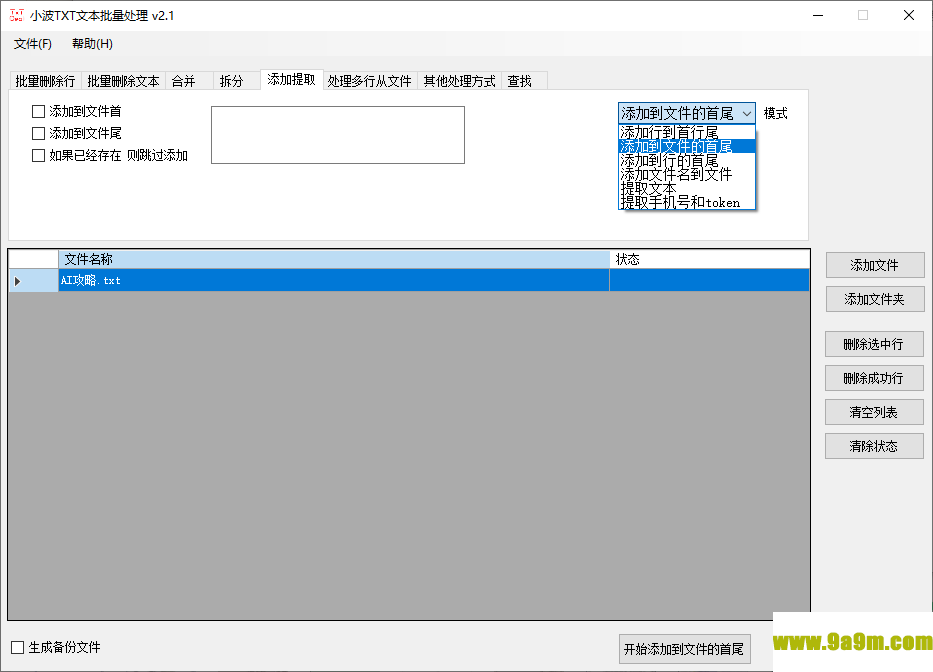 小波TxT文本批量处理