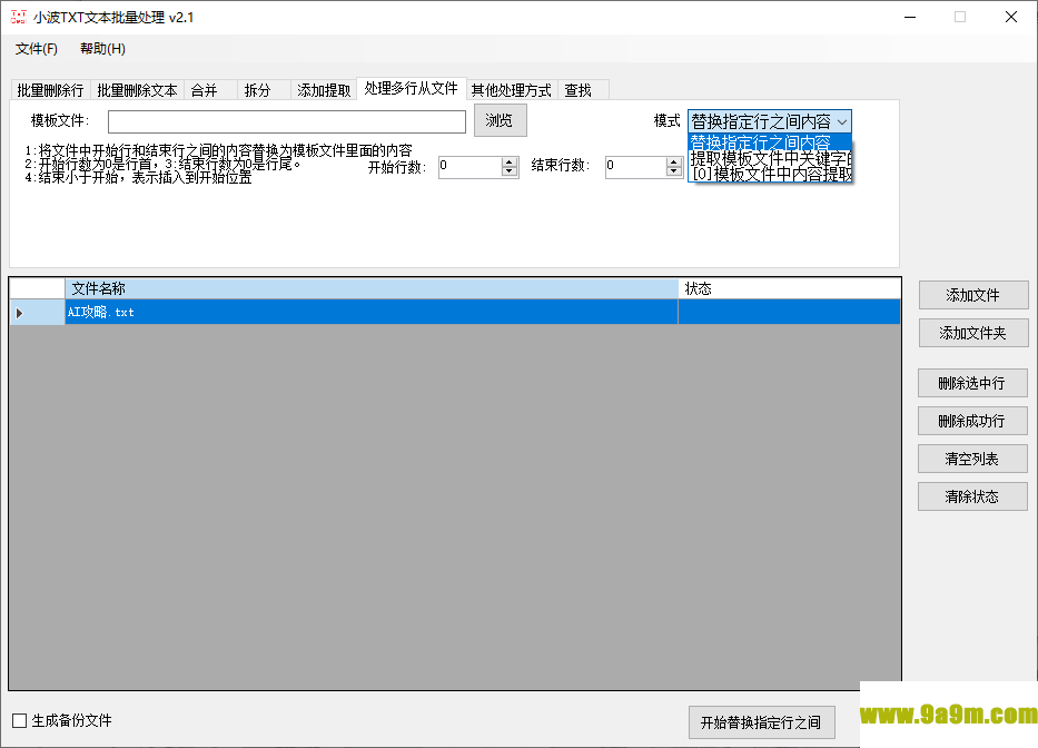 小波TxT文本批量处理