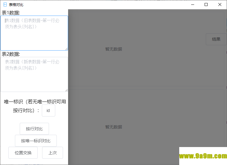 表格对比