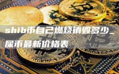 shib币自己燃烧销毁多少 屎币最新价格表