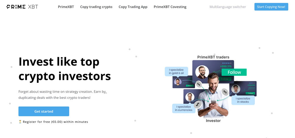 PrimeXBT交易界面截图