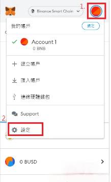 MetaMask设置入口截图