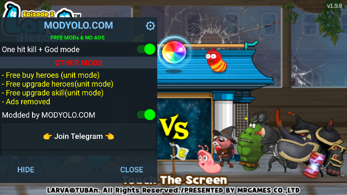 爆笑虫子幼虫英雄2无限金币破解版